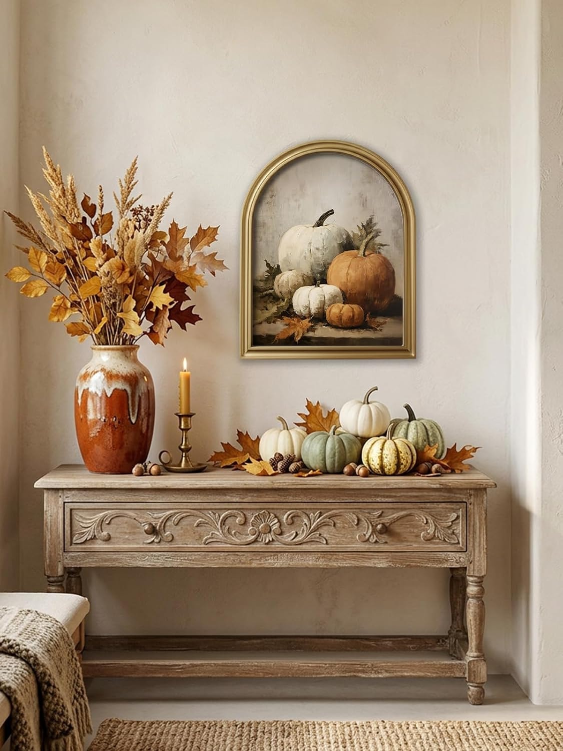 Autumn Pumpkin Arch Framed Print