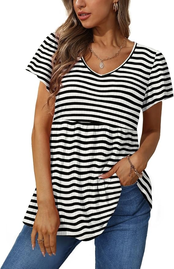 V-Neck Babydoll Top
